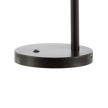 Troy 24" Classic Contemporary Iron LED Task Lamp with USB Charging Port - JONATHAN Y